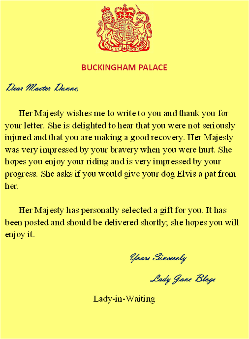 Queen's Letter to JD. Click on image for text version.