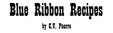 BLUE RIBBON RECIPES by C.V. Puerro